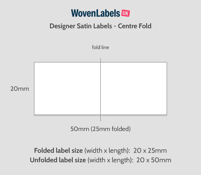 Center Fold Printed Satin Labels - Image 3